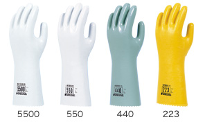 Organic solvent-resistant gloves (w/ lining)